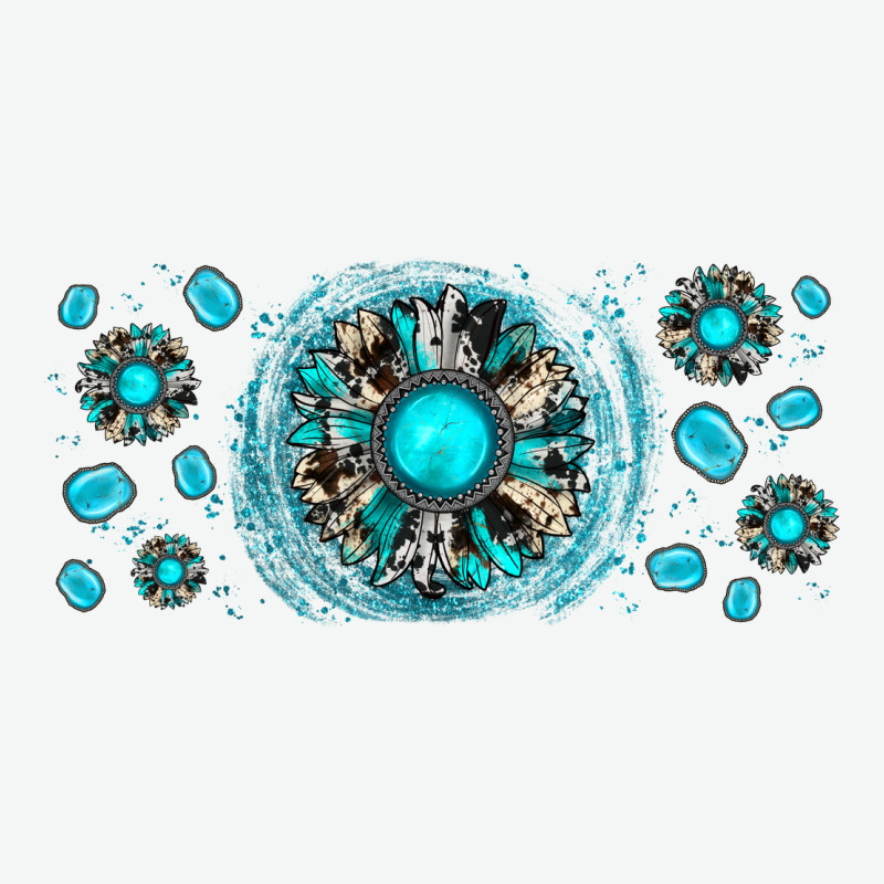Turquoise Gemstone Sunflower Urban Heavy Tee by JahusDesignShop | Teevron