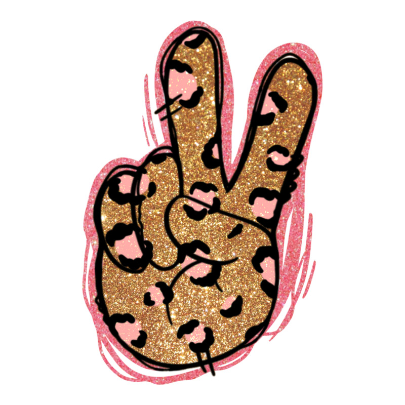 Gold Glitter Pink Leopard Peace Sign Premium Tee by Jasminsmagicworld | Teevron