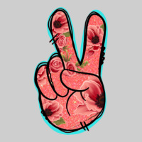 Pink Floral Glitter Peace Sign Premium Tee | Teevron
