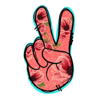 Pink Floral Glitter Peace Sign | Teevron