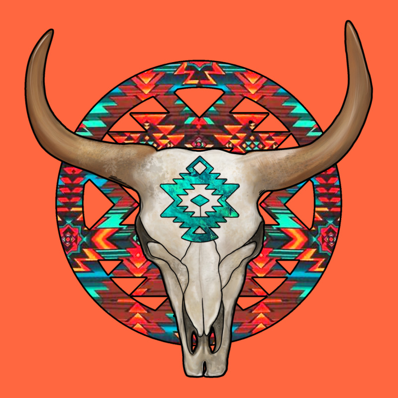Turquoise Aztec Bullskull Premium Hoodie by JahusDesignShop | Teevron