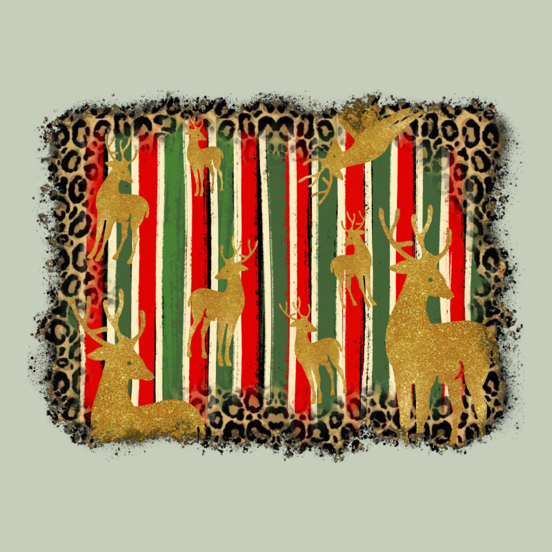 Christmas Reindeers Leopard Background Ladies Tee by BarkalooDesign | Teevron