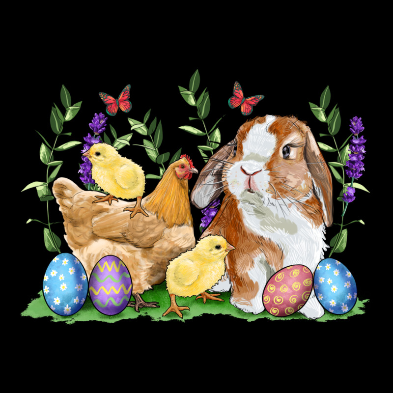 Easter Bunny And Chicks With Floral Ladies Tee by RanaPortraitStore | Teevron