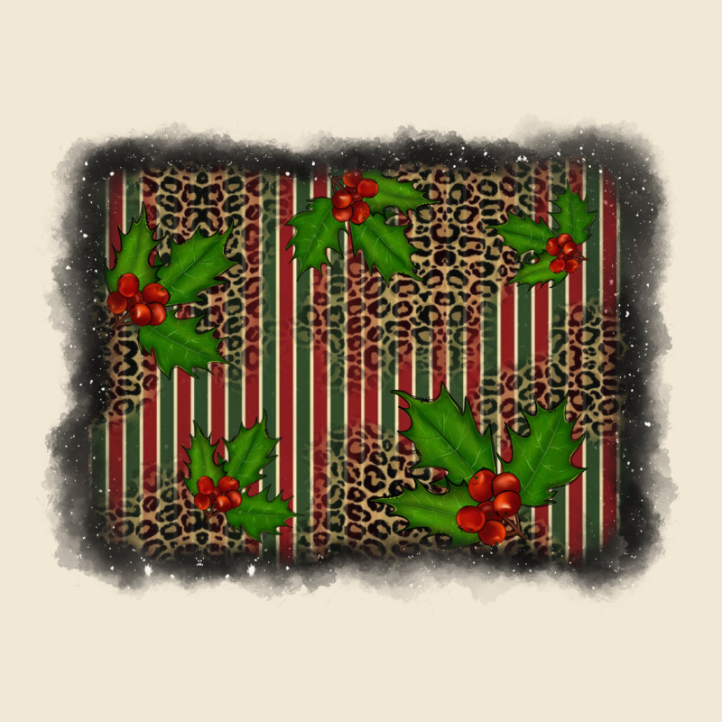 Christmas Plaid Leopard Mistletoe Background Ladies Tee by BarkalooDesign | Teevron