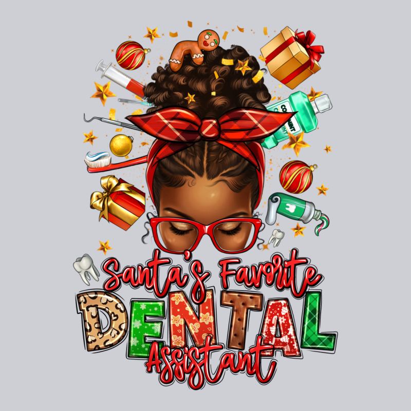 Santa's Favorite Dental Assistant Afro Messy Bun Heavyweight Sweatshirt by texasbilliewilder | Teevron