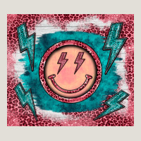 Western Lightning Bolt Smiling Face Turquoise Heavy Core Tee | Teevron