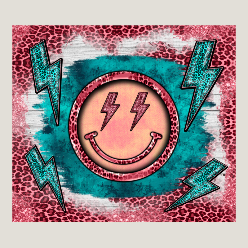 Western Lightning Bolt Smiling Face Turquoise Heavy Core Tee by BarkalooDesign | Teevron