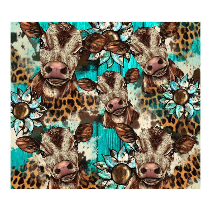 Western Cowhide Sunflower Baby Cow Ladies Tee by BarkalooDesign | Teevron