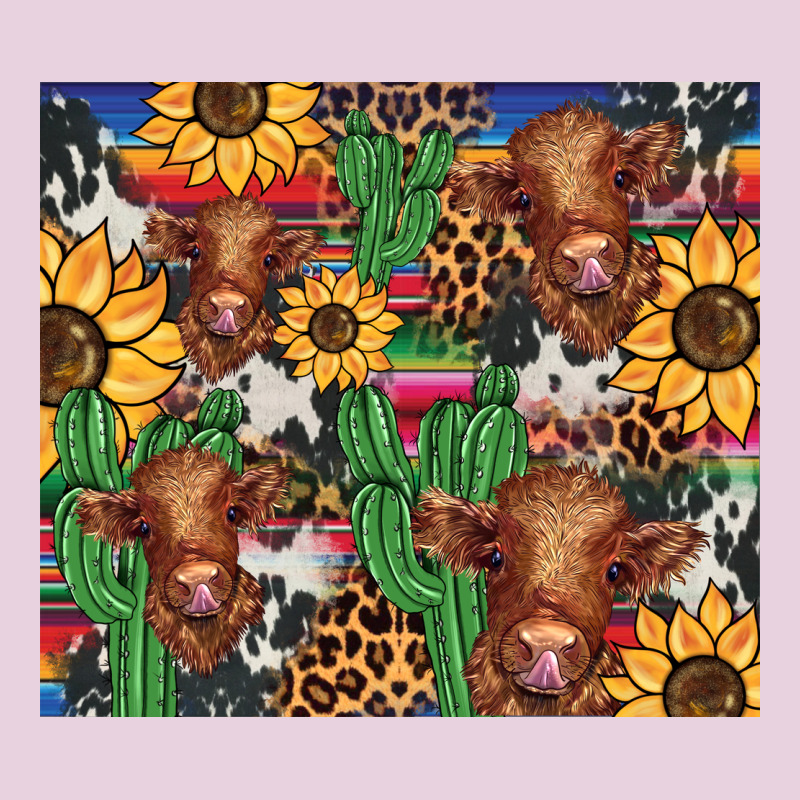Western Cactus Sunflower Highlands Cow Ladies Tee by BarkalooDesign | Teevron