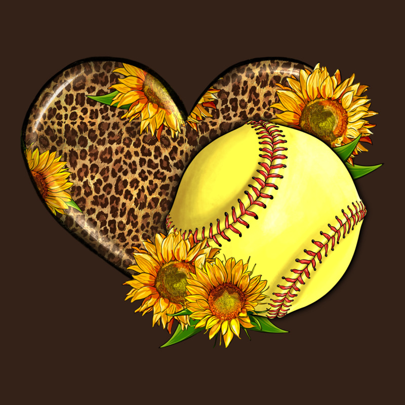 Softball Heart With Sunflowers Heavy Core Tee by LillyAllenDesigns | Teevron