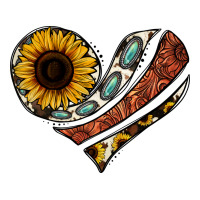 western sunflower cowhide  heart | Teevron