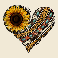 Western Sunflower Leopard Cowhide Heart Premium Tee | Teevron