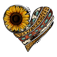 western sunflower leopard cowhide heart | Teevron