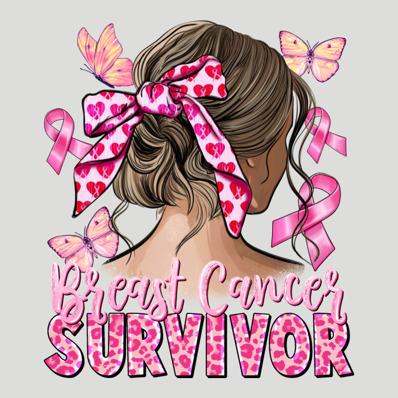 Breast Cancer Survivor Messy Bun Zipper Hoodie by CowGirlArtShop | Teevron