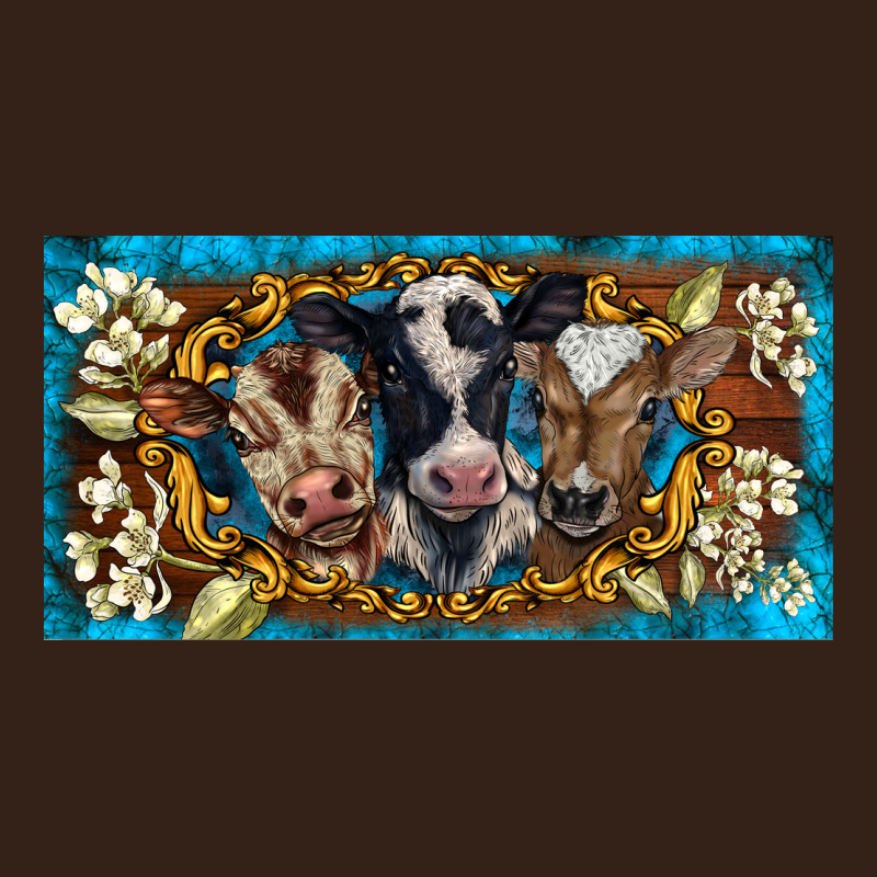 Western Cow Turquoise’s White Flowers License Plate Template Heavy Core Tee by BarkalooDesign | Teevron