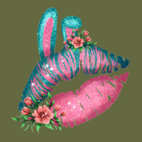Eared Turquoise Pink Easter Lips Long Sleeve Tee | Teevron