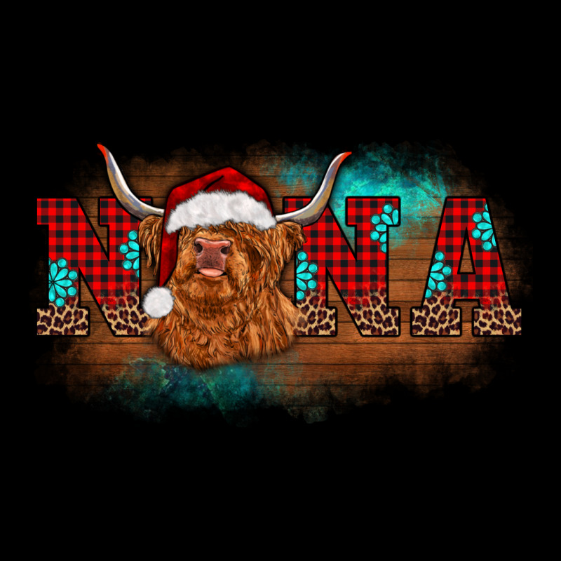 Christmas Nana Highland Cow Ladies Tee by BarkalooDesign | Teevron
