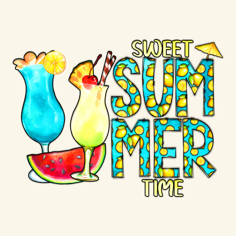Sweet Summer Time Turquoise Yellow Premium Hoodie by CowCowDesign | Teevron