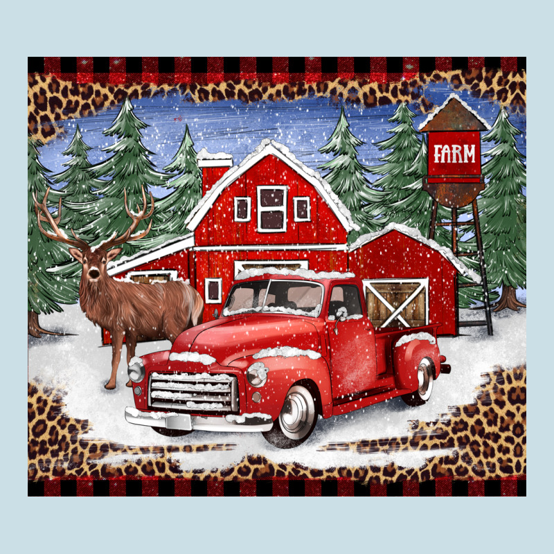 Christmas Farm Reindeer And Truck Ladies Tee by BarkalooDesign | Teevron