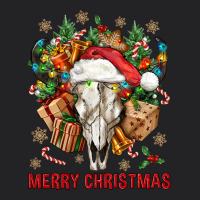 Merry Christmas With Bull Skull Vintage Tee | Teevron