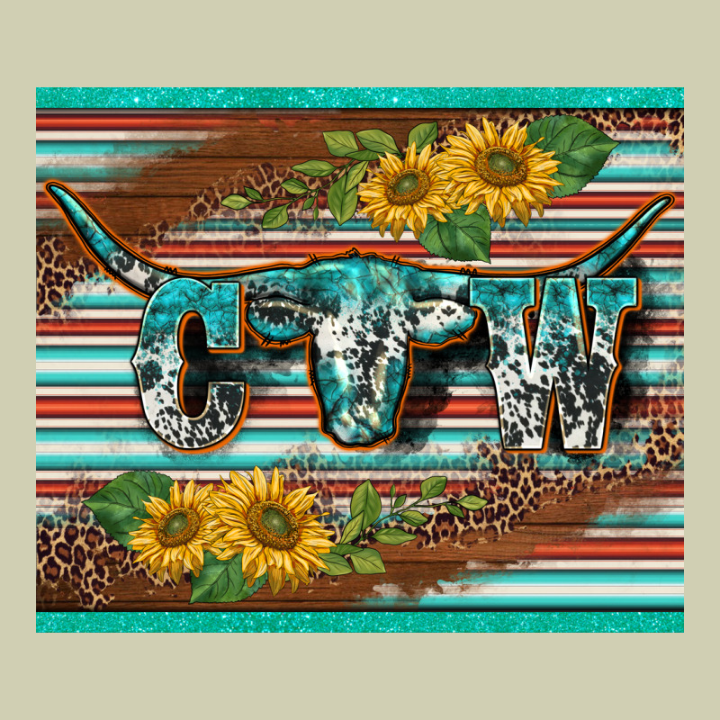 Western Cow Serape Leopard Sunflowers Mousepad Heavy Core Tee by BarkalooDesign | Teevron