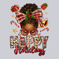 Happy Holidays Christmas Afro Messy Bun Heavyweight Sweatshirt | Teevron