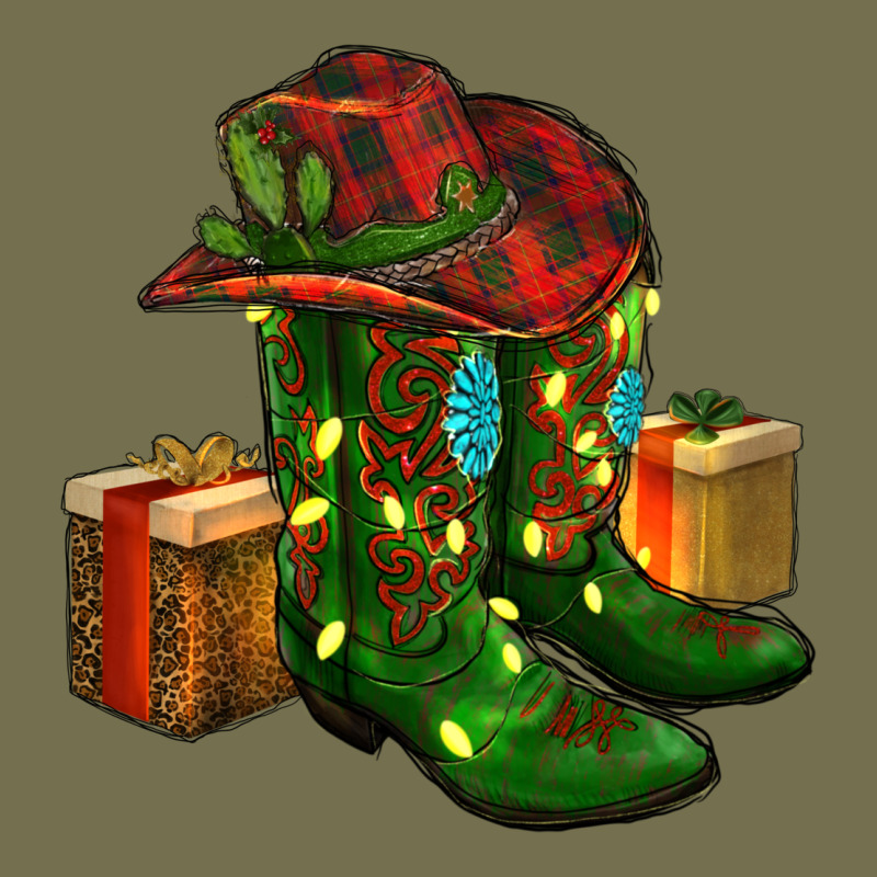 Cowboy Hat With Boots Christmas Vintage Hoodie by RanaPortraitStore | Teevron