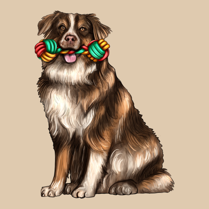Australian Shepherd With Rope Toy Heavyweight Sweatshirt by texasbilliewilder | Teevron