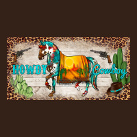 Western Howdy Cowboy Horse Sunset Weapon Cactus Leopard  License Plate Heavy Core Tee | Teevron