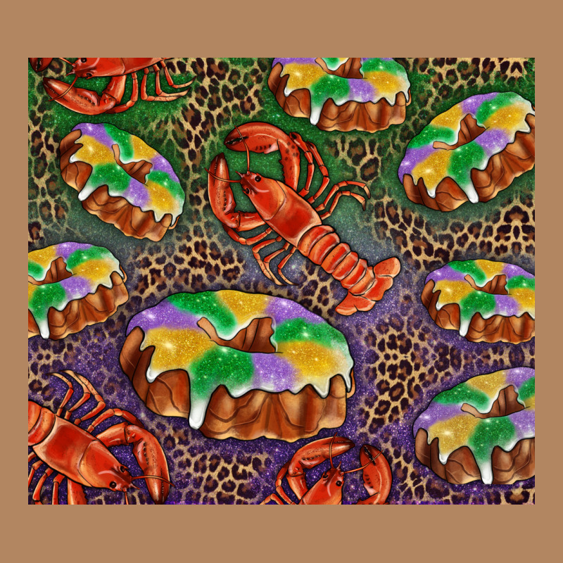 Mardi Gras King Cake And Crawfish Long Sleeve Tee by RanaPortraitStore | Teevron