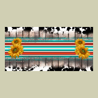 Western Cowhide Serape Sunflower Mama License Plate Heavy Core Tee | Teevron