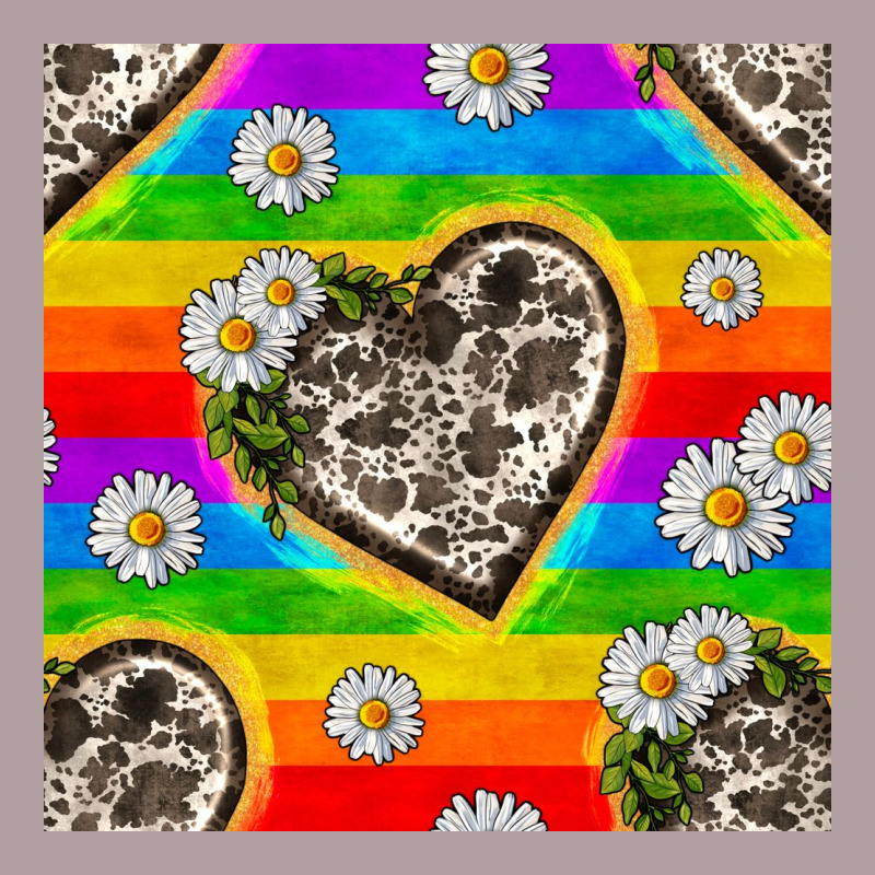 Pride Lgbtq+ Cowhide Hearts And Daisy Patterns Vintage Hoodie by BundleAndBundleShop | Teevron