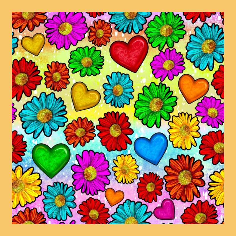 Pride Lgbtq Flowers And Hearts Seamless Pattern Vintage Hoodie by BundleAndBundleShop | Teevron