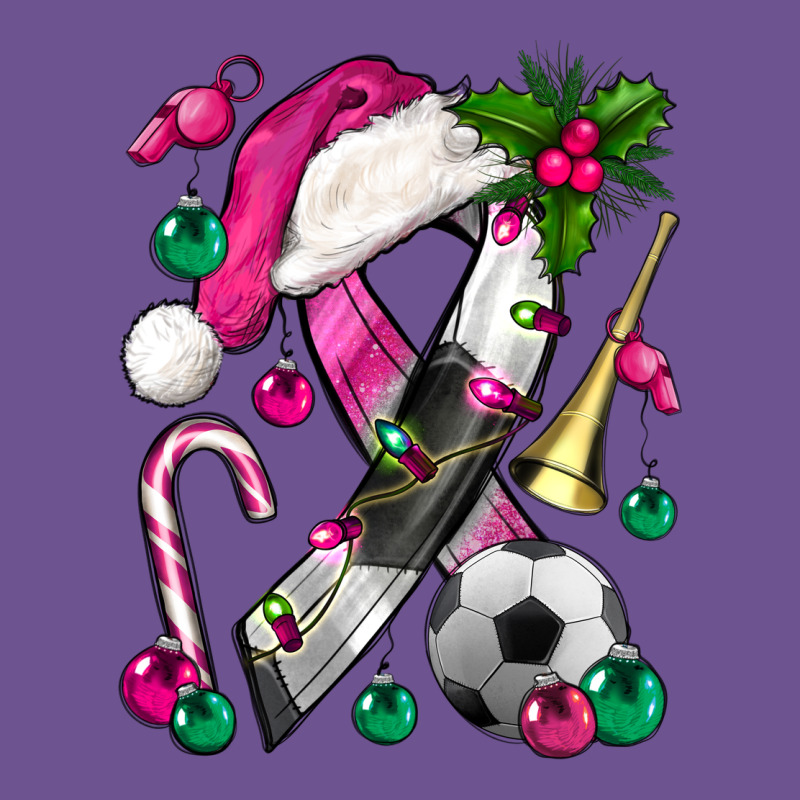 Pink Christmas Breast Cancer Ribbon Soccer Vintage Tee by BundleAndBundleShop | Teevron
