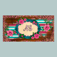 Preview Western Pink Flovers Leopard Serape   License Plate Template Heavy Core Tee | Teevron