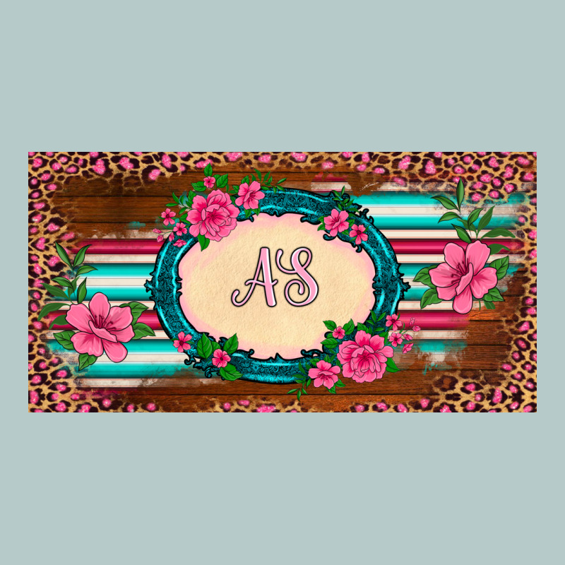 Preview Western Pink Flovers Leopard Serape   License Plate Template Heavy Core Tee by BarkalooDesign | Teevron