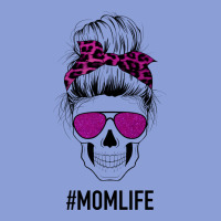 Purple Glitter, Leopard Patterned Mom Skull Long Sleeve Tee | Teevron