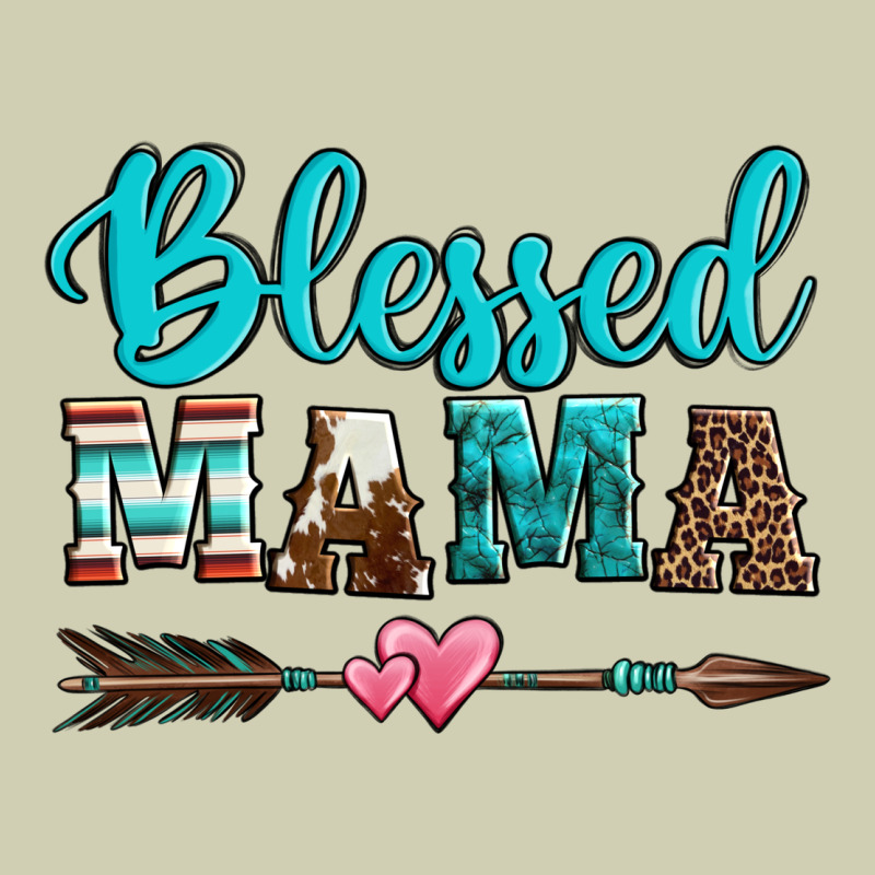 Blessed Mama Serape Cowhide Turquoise Heavy Core Tee by Jasminsmagicworld | Teevron