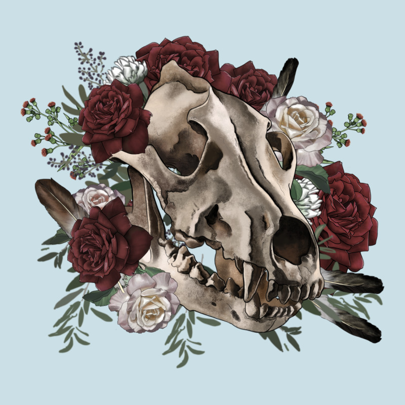 Floral Boho Wolf Skull Ladies Tee by RanaPortraitStore | Teevron