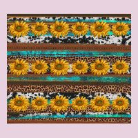 Sunflowers Leopard Cowhide Turquoise Ladies Tee | Teevron