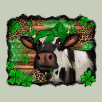 St Patricks Cow With Leopard Background Holstein Cow Ladies Tee | Teevron