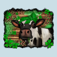St Patricks Cow With Leopard Background Holstein Cow Ladies Tee | Teevron