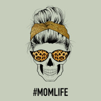 Yellow Glitter, Leopard Pattern Mom Skull Long Sleeve Tee | Teevron