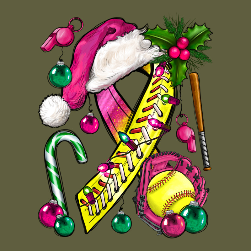 Pink Christmas Breast Cancer Ribbon Softball Vintage Tee by BundleAndBundleShop | Teevron