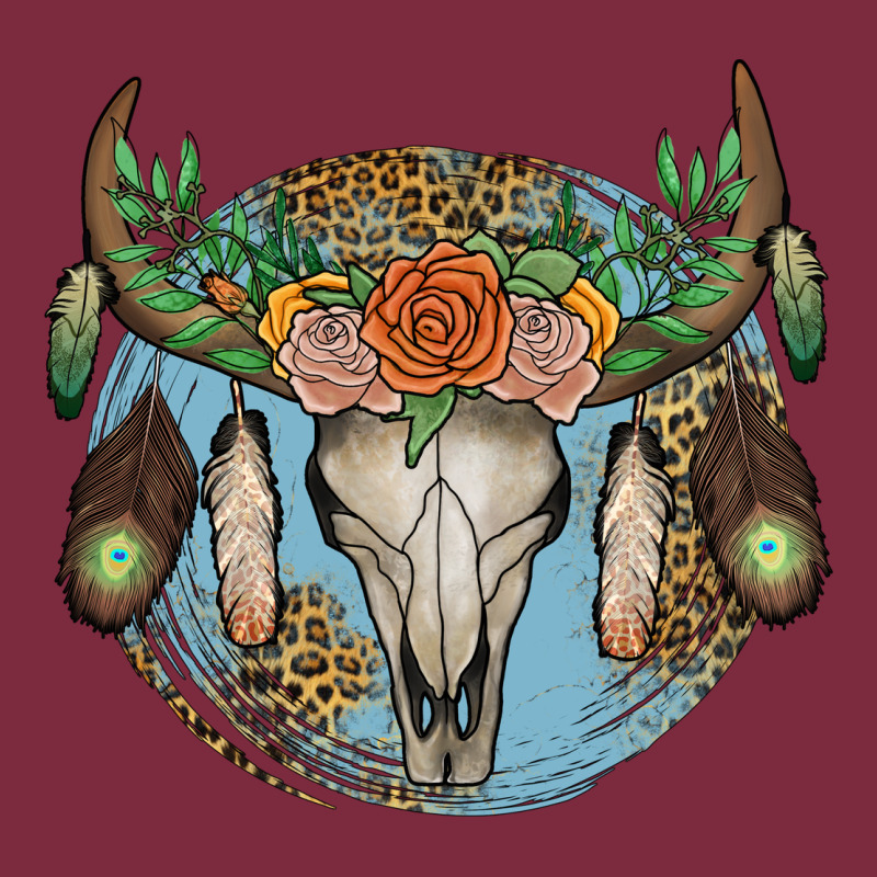 Floral Feather Bull Skull Premium Hoodie by JahusDesignShop | Teevron
