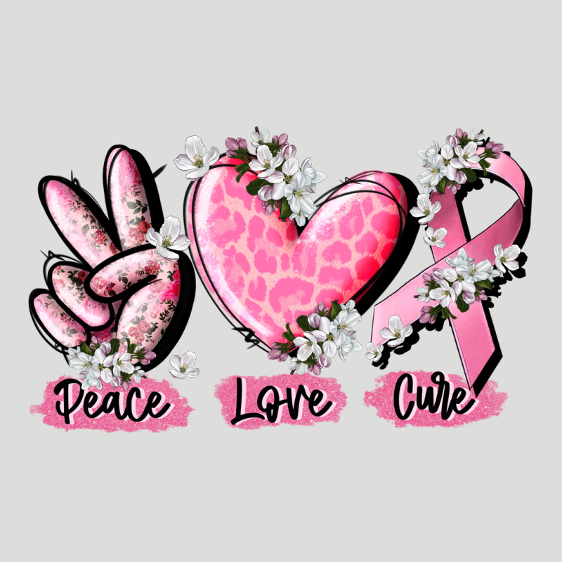 Peace Love Cure Breast Cancer Zipper Hoodie by CowGirlArtShop | Teevron