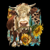 Hereford Heifer With Sunflower And Leopard Premium Tee | Teevron