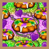 Mardi Gras King Cake Seamless Pattern Vintage Hoodie | Teevron
