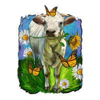 Charolais Heifer With Sunflower And Daisies Premium Tee | Teevron