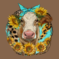 Simmental Heifer With Sunflowers And Leopard Premium Tee | Teevron
